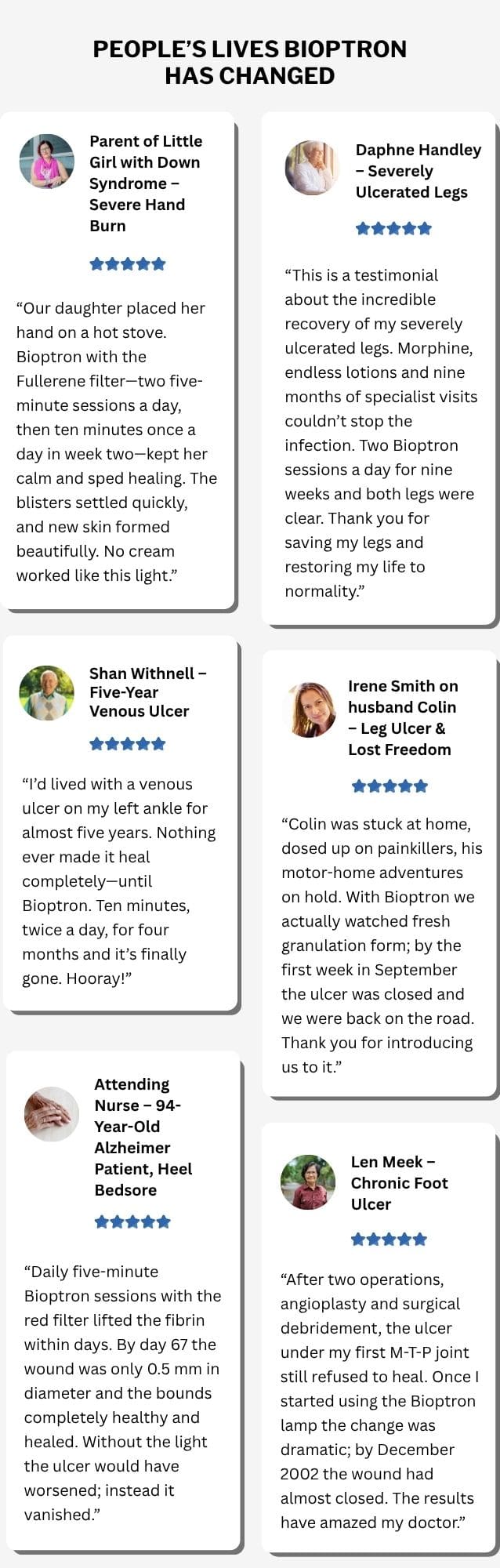 Bioptron light therapy device customer testimonial for comfort mobility and daily life support